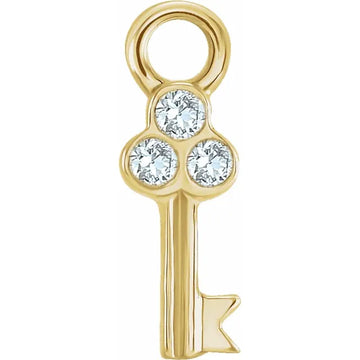 Natural Diamond Petite Pave' Key Dangle