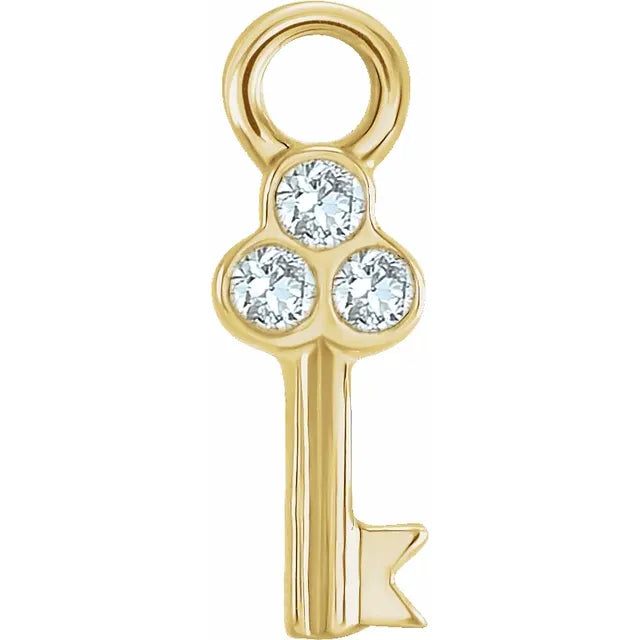 Natural Diamond Petite Pave' Key Dangle