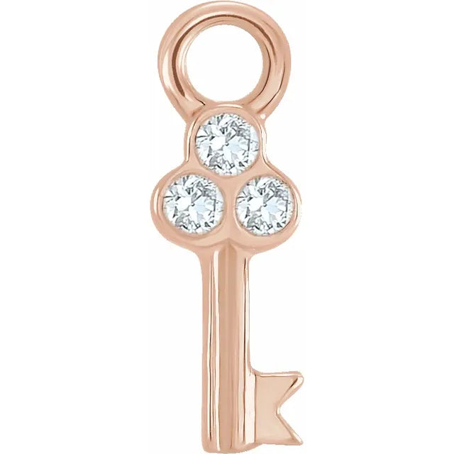 Natural Diamond Petite Pave' Key Dangle