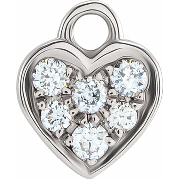 Natural Diamond Petite Heart Dangle