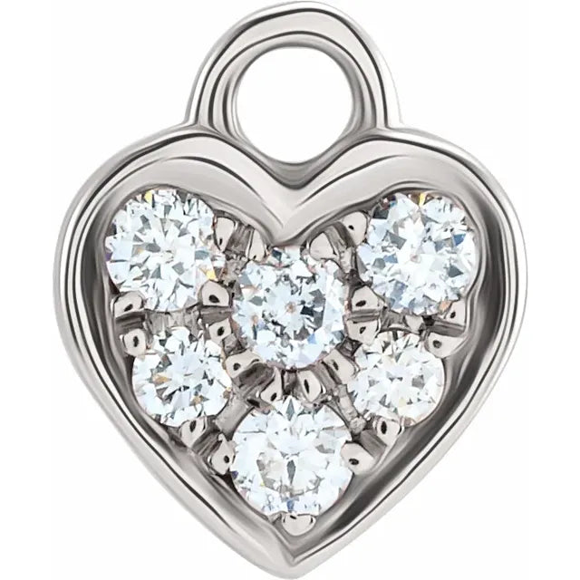 Natural Diamond Petite Heart Dangle