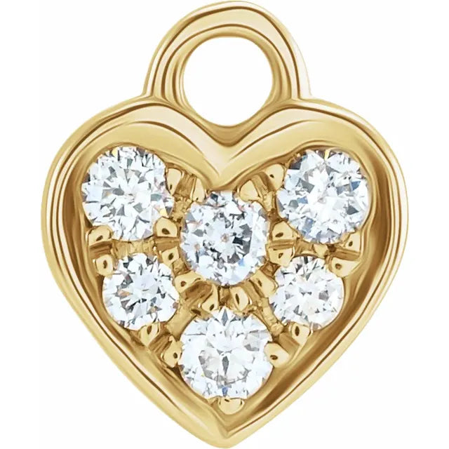 Natural Diamond Petite Heart Dangle