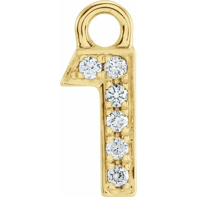 Natural Diamond Petite Numeric Dangle