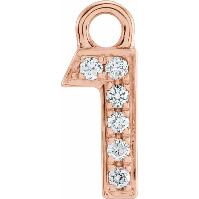 Natural Diamond Petite Numeric Dangle