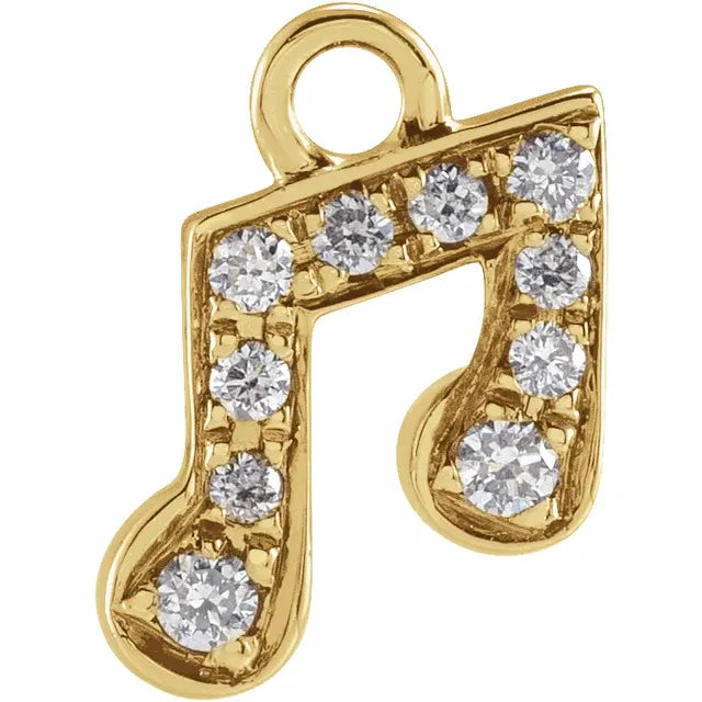 Natural Diamond Music Note Dangle