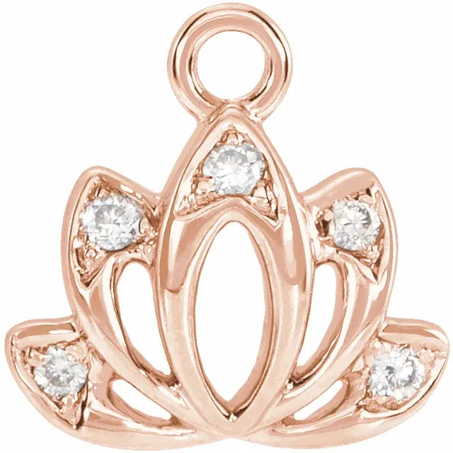 Natural Diamond Lotus Flower Dangle