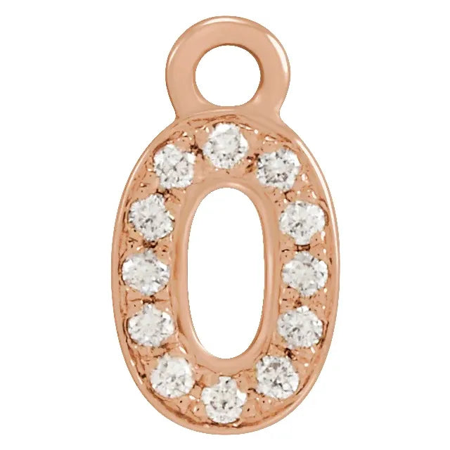 Natural Diamond Petite Numeric Dangle
