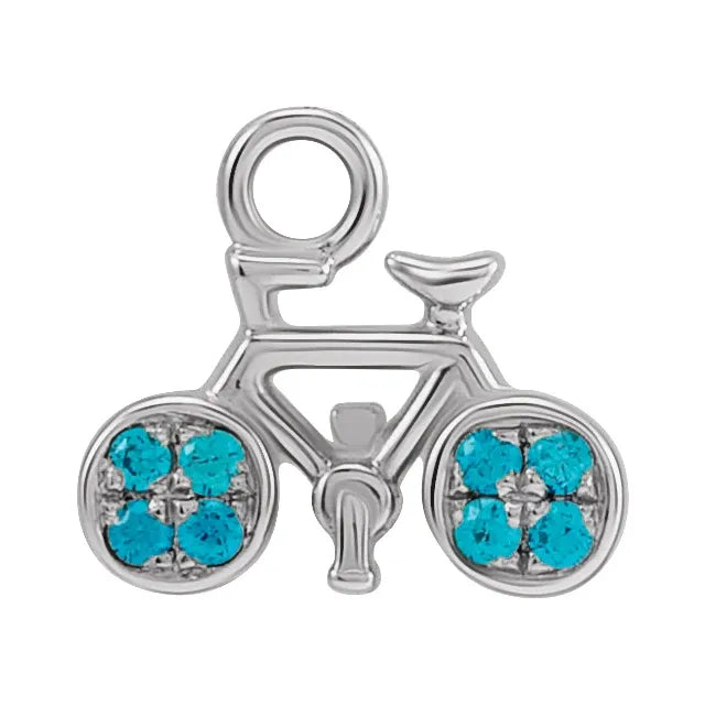 Natural Swiss Blue Topaz Bicycle Dangle
