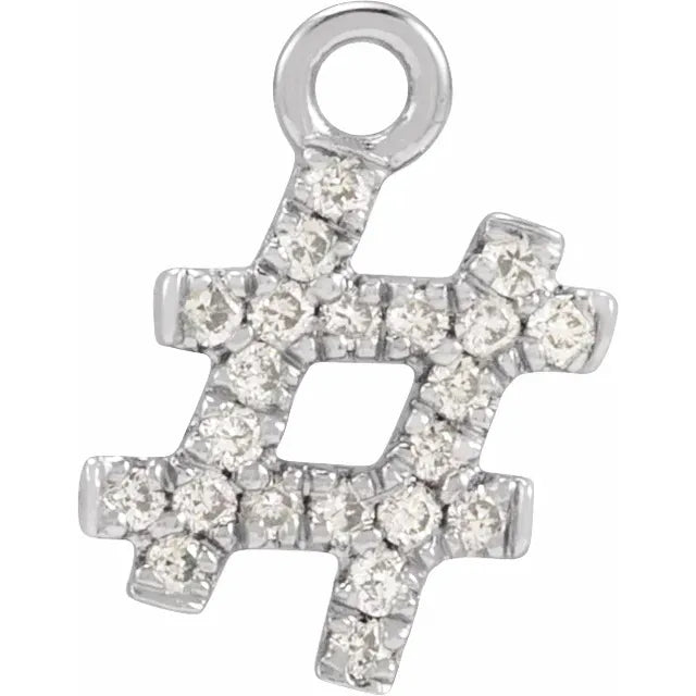 Natural Diamond Hashtag Dangle