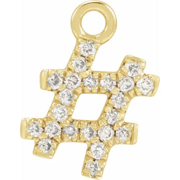 Natural Diamond Hashtag Dangle