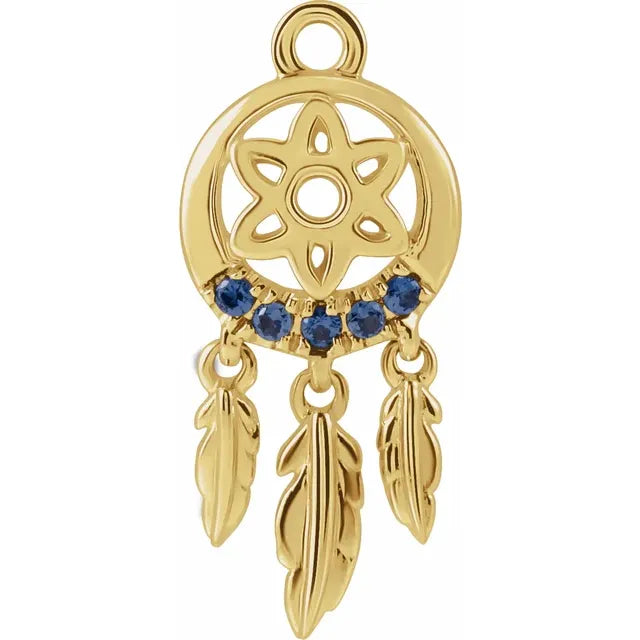 Blue Sapphire Dream Catcher Dangle