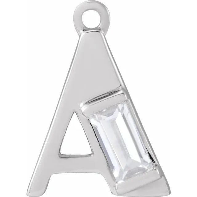 Lab-Grown Diamond Accented Initial Dangle
