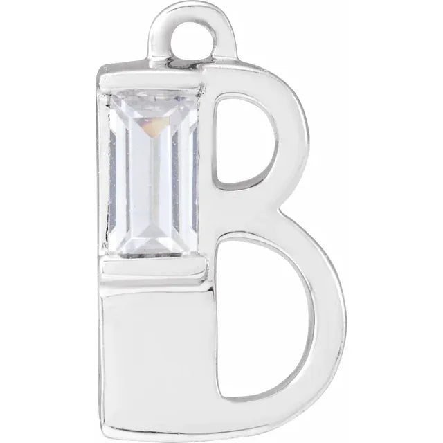 Lab-Grown Diamond Accented Initial Dangle