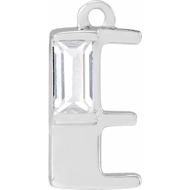 Lab-Grown Diamond Accented Initial Dangle