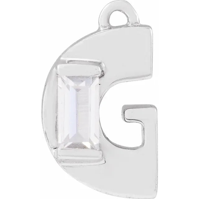 Lab-Grown Diamond Accented Initial Dangle