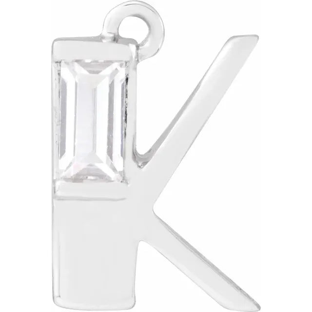 Lab-Grown Diamond Accented Initial Dangle