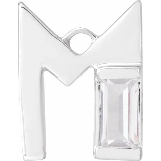Lab-Grown Diamond Accented Initial Dangle