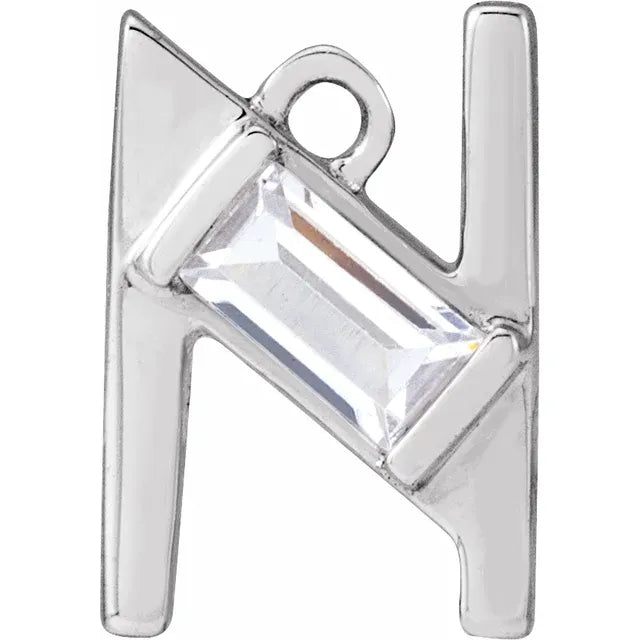 Lab-Grown Diamond Accented Initial Dangle
