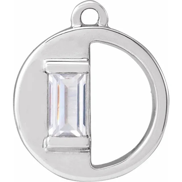 Lab-Grown Diamond Accented Initial Dangle