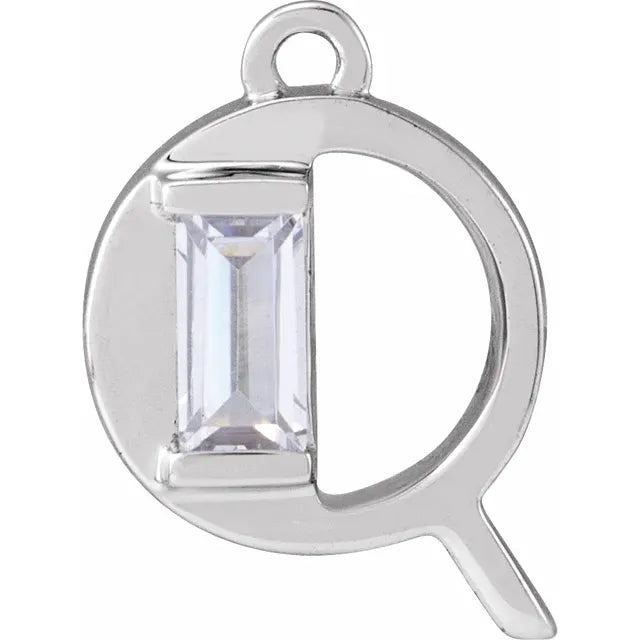 Lab-Grown Diamond Accented Initial Dangle