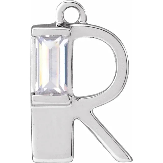 Lab-Grown Diamond Accented Initial Dangle