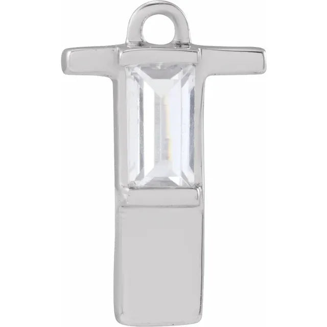 Lab-Grown Diamond Accented Initial Dangle
