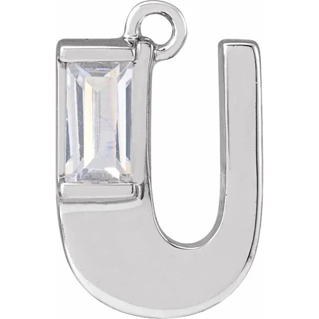 Lab-Grown Diamond Accented Initial Dangle