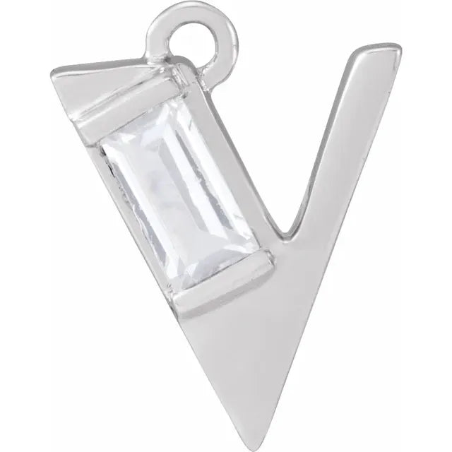 Lab-Grown Diamond Accented Initial Dangle
