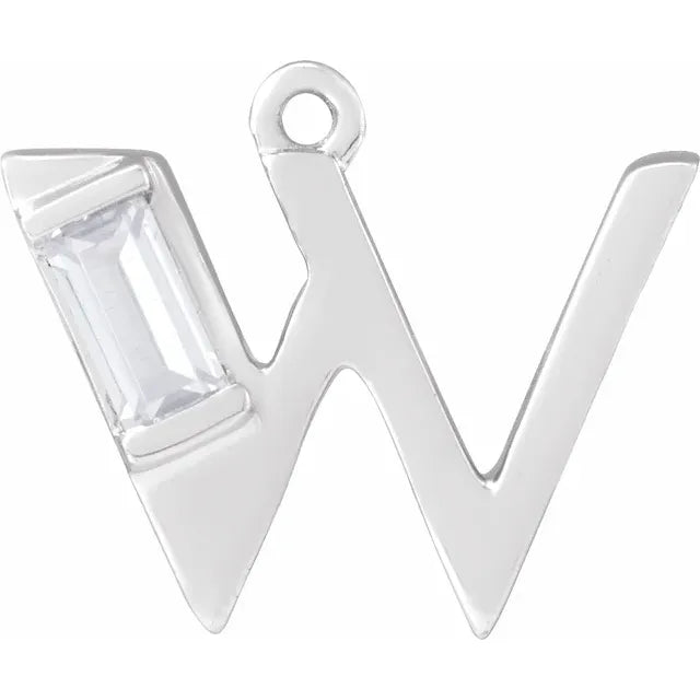 Lab-Grown Diamond Accented Initial Dangle