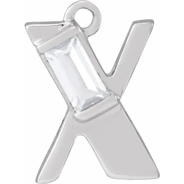 Lab-Grown Diamond Accented Initial Dangle