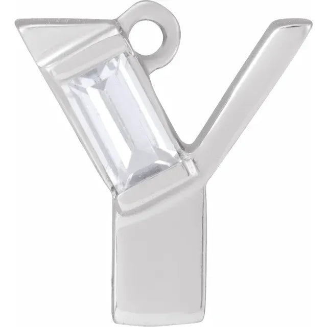 Lab-Grown Diamond Accented Initial Dangle