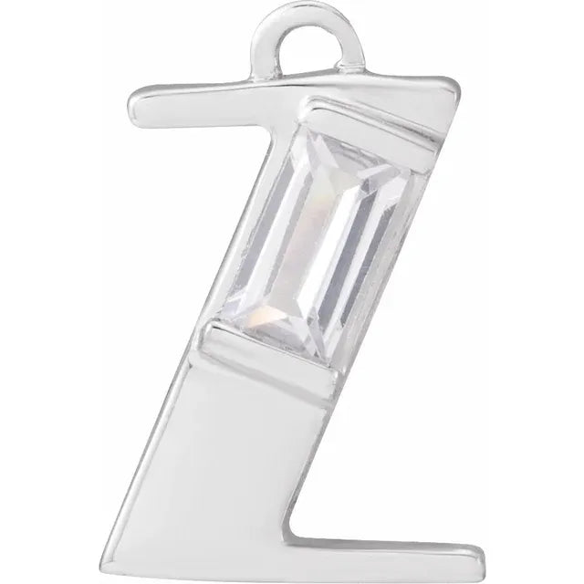 Lab-Grown Diamond Accented Initial Dangle
