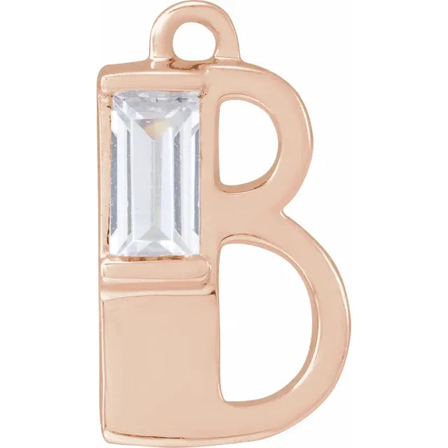 Lab-Grown Diamond Accented Initial Dangle