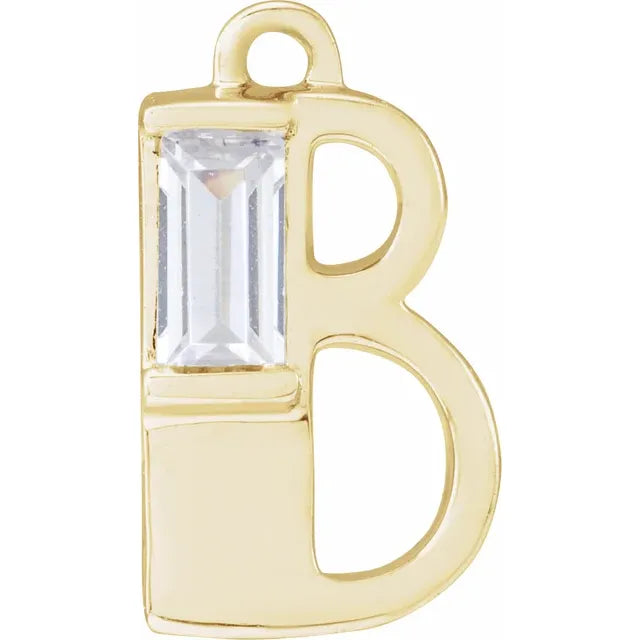 Lab-Grown Diamond Accented Initial Dangle