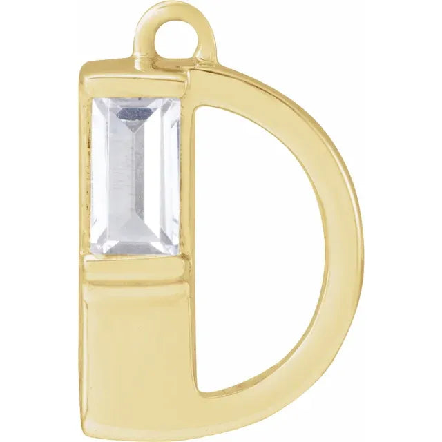 Lab-Grown Diamond Accented Initial Dangle