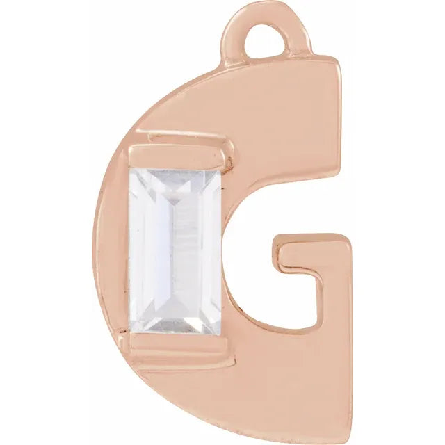 Lab-Grown Diamond Accented Initial Dangle