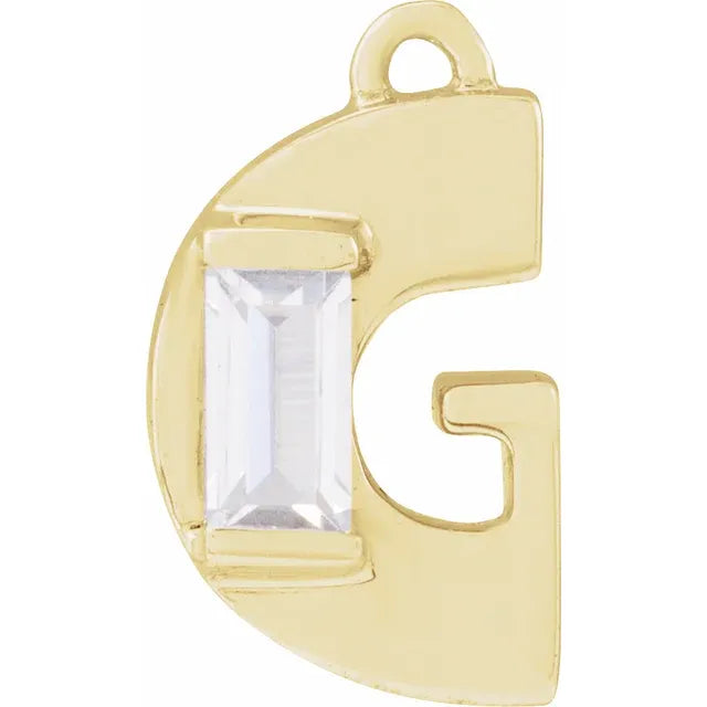 Lab-Grown Diamond Accented Initial Dangle