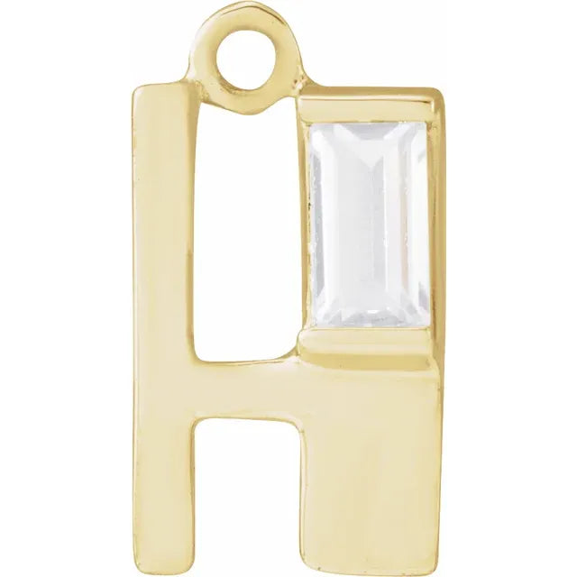 Lab-Grown Diamond Accented Initial Dangle