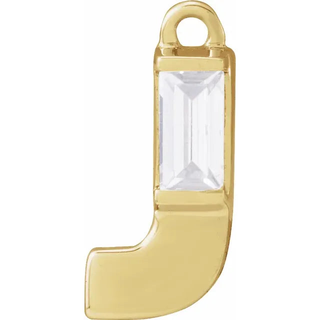 Lab-Grown Diamond Accented Initial Dangle