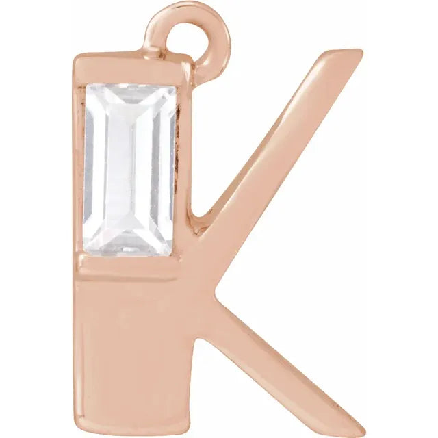 Lab-Grown Diamond Accented Initial Dangle