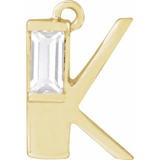 Lab-Grown Diamond Accented Initial Dangle