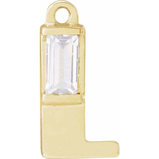 Lab-Grown Diamond Accented Initial Dangle