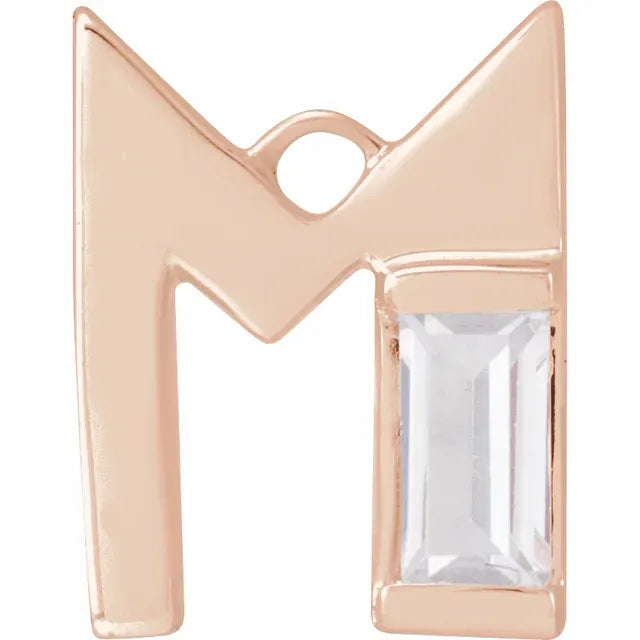 Lab-Grown Diamond Accented Initial Dangle