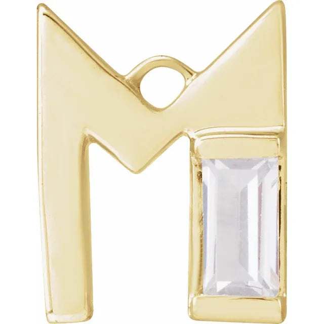 Lab-Grown Diamond Accented Initial Dangle