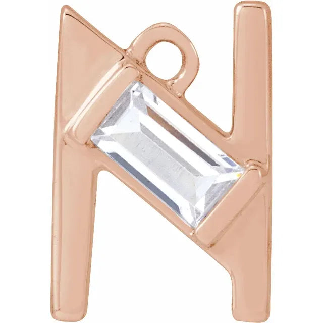 Lab-Grown Diamond Accented Initial Dangle