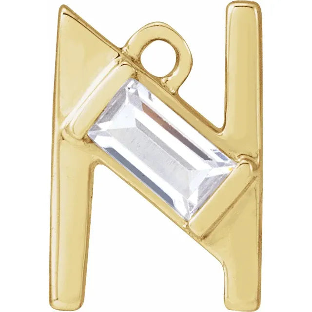 Lab-Grown Diamond Accented Initial Dangle
