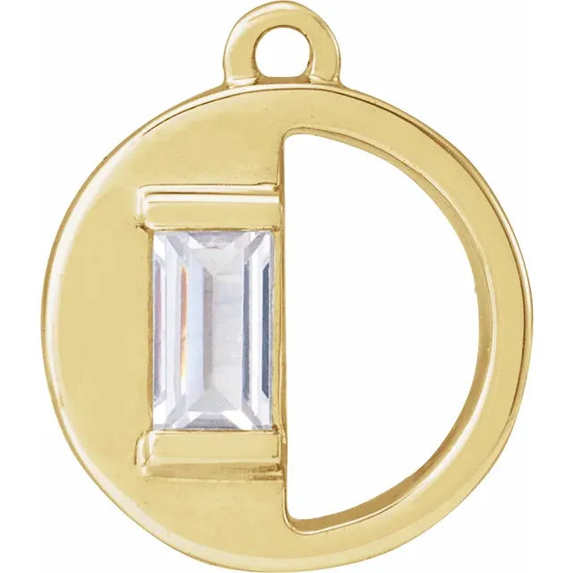 Lab-Grown Diamond Accented Initial Dangle