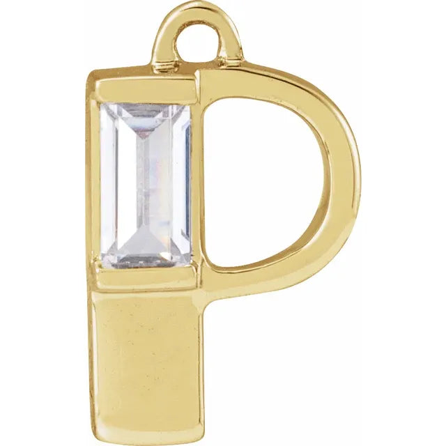 Lab-Grown Diamond Accented Initial Dangle
