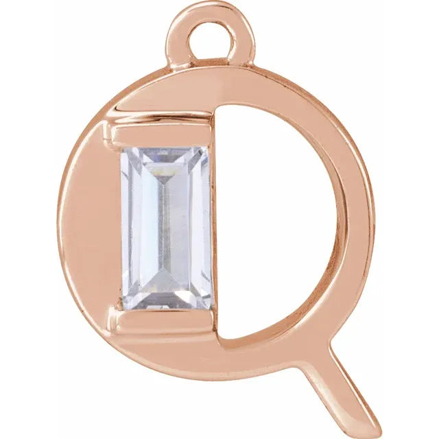 Lab-Grown Diamond Accented Initial Dangle