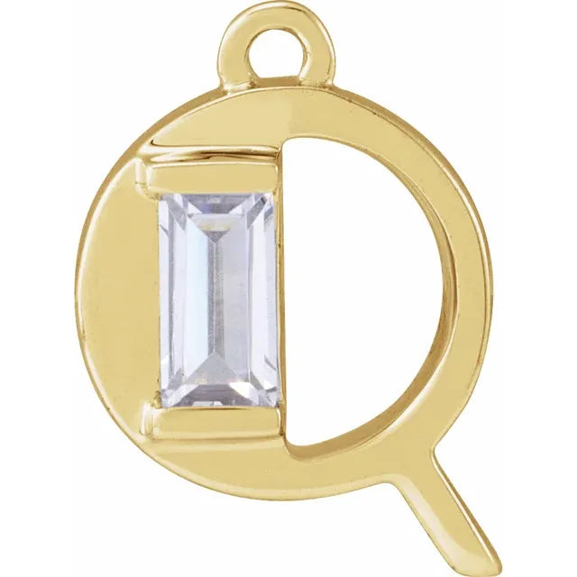 Lab-Grown Diamond Accented Initial Dangle